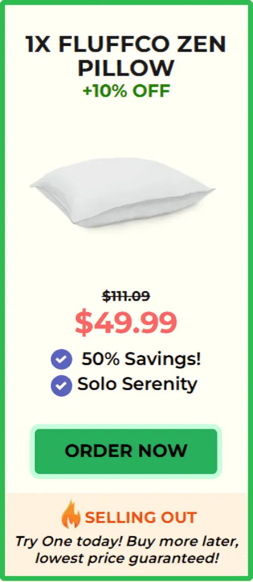 FluffCo Zen Pillow price 