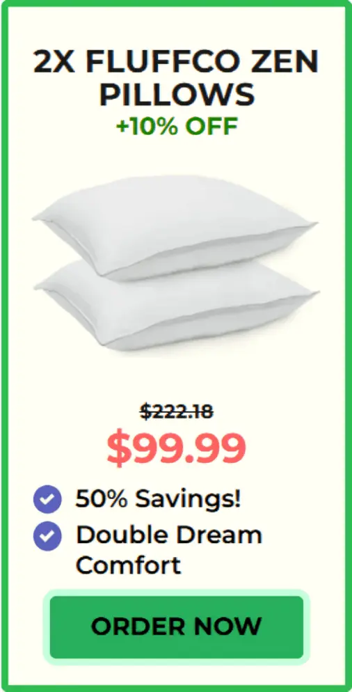 FluffCo Zen Pillow offer price 