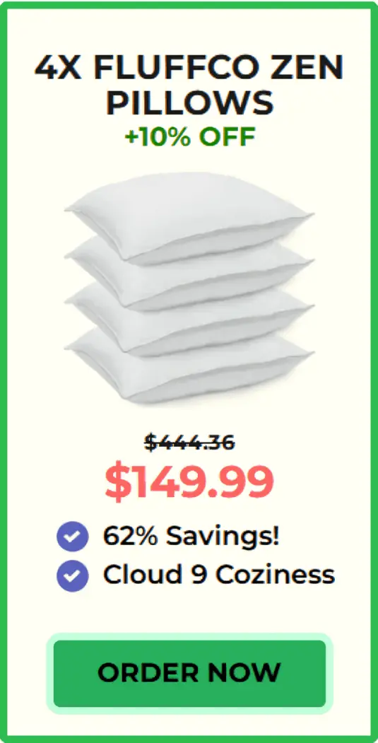 FluffCo Zen Pillow offer price 